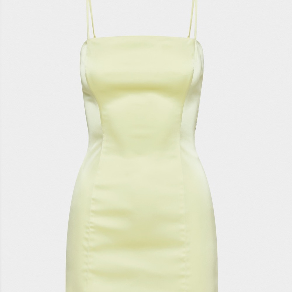 Aritzia Strapless Light Yellow Dress